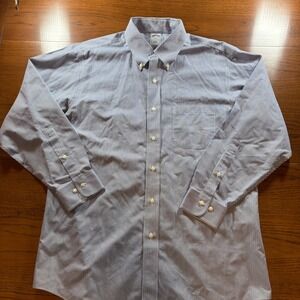 Brooks Brothers Mens 16 1/2 346 Slim Fit Non Iron Blue Stripe Button Down Shirt